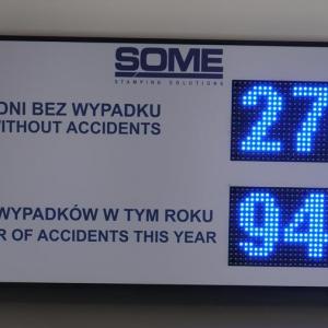LED Safety Board 100 × 50 cm  Days Without Accidents Counter